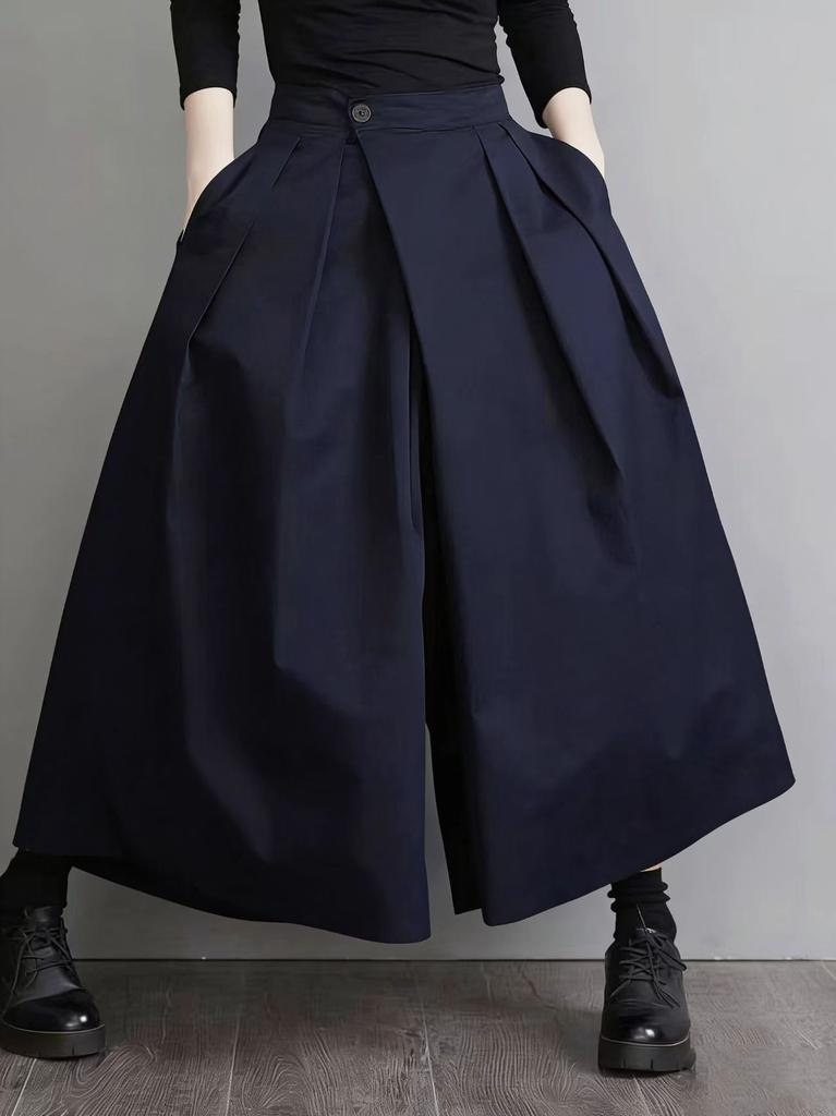 Fashion Hakama Pants Women Unisex Streetwear Wide Leg Samurai Trousers Dark Aesthetic Skirt Pants