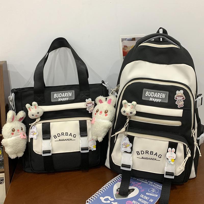 Schoolbag Children Elementary School Girls Junior High School Students Large Capacity Color Blocking Large Capacity Backpack