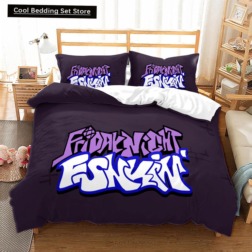 3D Friday Night Funkin Bedding Set Single Twin Full Queen King Size Friday Night Funkin Bed Set Children Kid Bedroom Duvet Cover