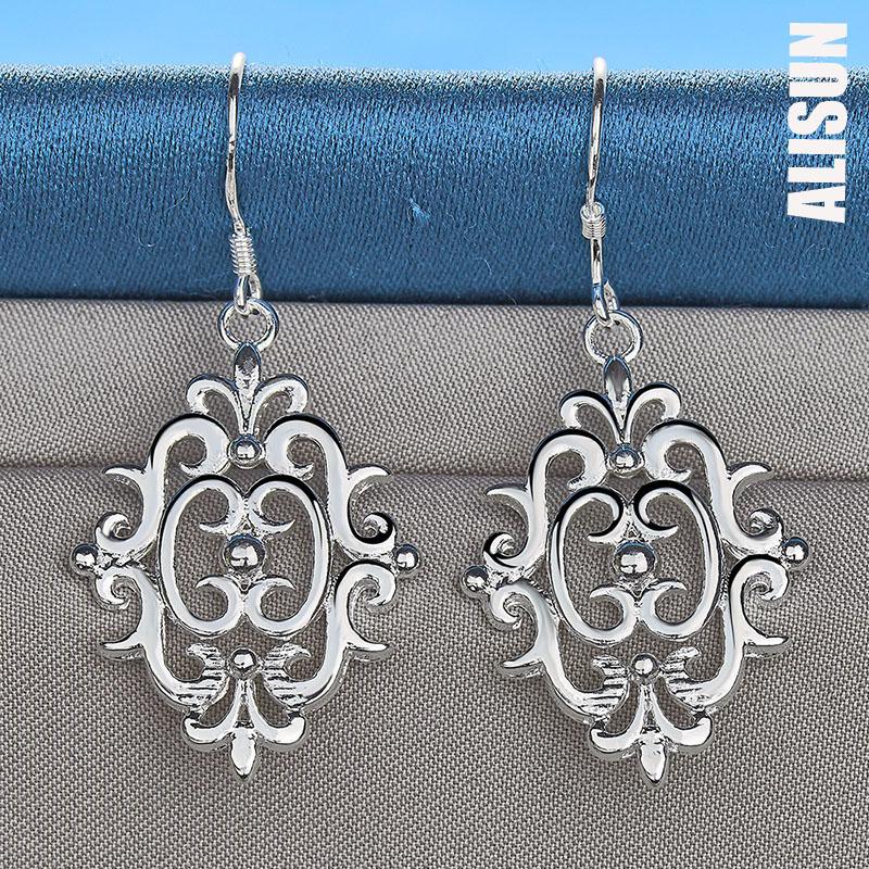 925 Sterling Silber Geometrische Piercing Ohrringe Modischer Hochzeitsschmuck