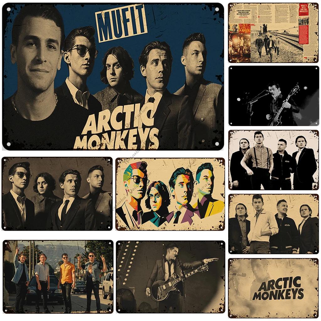 Indie Rock Sign Rock Band Wall Sign Arctic Monkeys Metal Signs Music Metal Sign Rusty Vintage Poster Home Club Pub Bar Decor