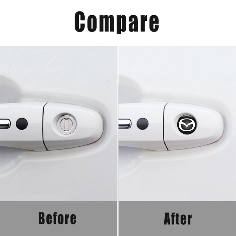 4pcs Car Door Lock Keyhole Protective Cover Stickers Key Hole Decals For Mazda 2 3 5 6 8 CX5 CX-5 CX-7 CX-9 MX-5 ATENZA Axela GF7