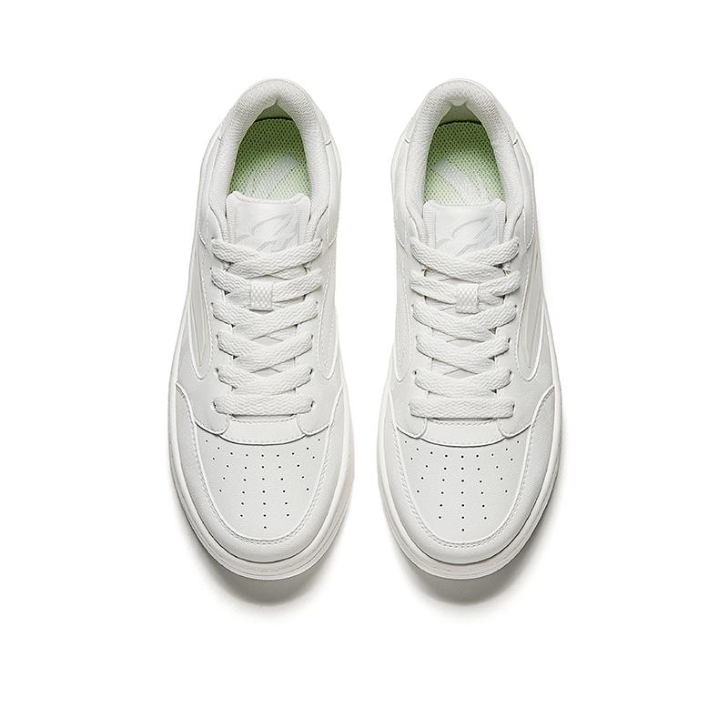 Anta Easy 2 Simple Versatile Height Increasing Wear Resistant Lightweight Non Slip Low Top Skate Shoes Women sneaker Paper-White 922528002Q-3