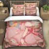 Anime Girl Pink Dress Quilt Cover 135x200cm With 1 Pillowcase 3D Design Printed Cartoon Duvet Cover For Girls