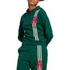 adidas Striped Towel Embroidered Letter Print Hoodie Women Tops Dark-Green IC5230