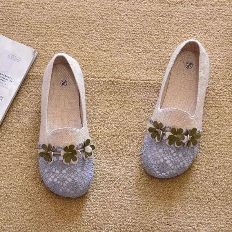 2025 Summer Mesh Shoes Breathable Mesh Sandals Old North Cloth Shoes Pregnant Women Soft-soled Doudou Shoes Flat Single Shoes Women's Shoes