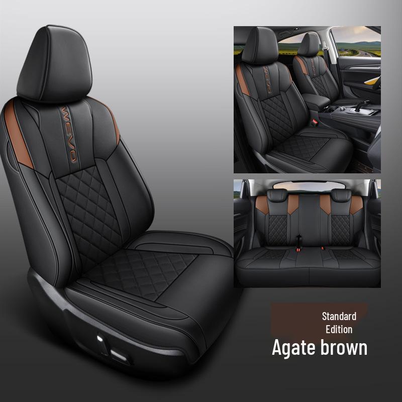CLY Custom-Fit Full Leather Sports Seat Cover for Haval F7 - All-Season Cushion Pad