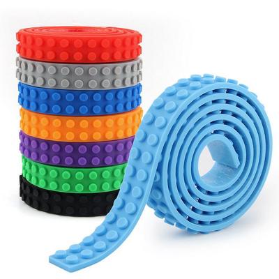 8 Farben 92 cm weiches Klebeband Kinderspielzeug Bausteine ​​Streifen kompatibel mit Lego Kleine Partikel DIY-Spielzeug Freier Schnitt