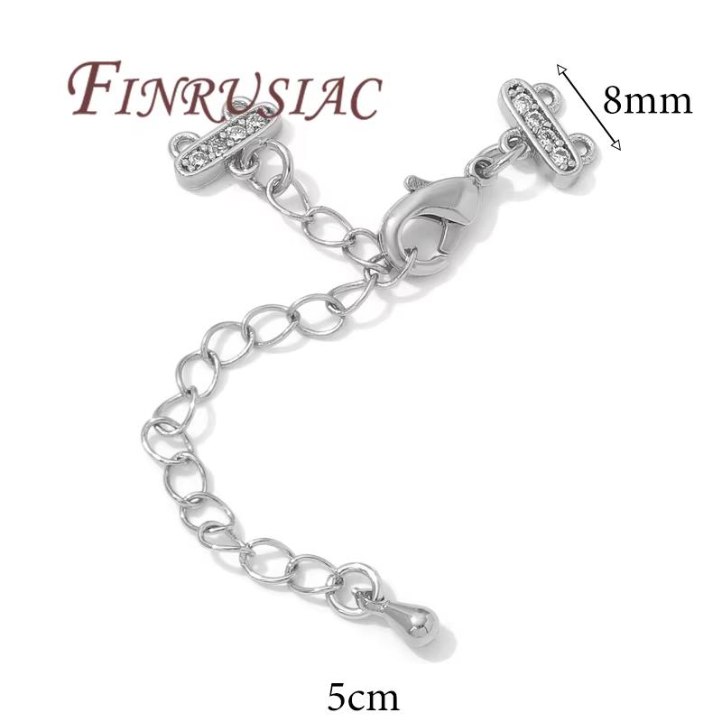 2 Sizes 18K Gold Plated Lobster Clasp with Extension Chain Connector For Jewelry Making,DIY Multi-row Pearl Necklace Accessories