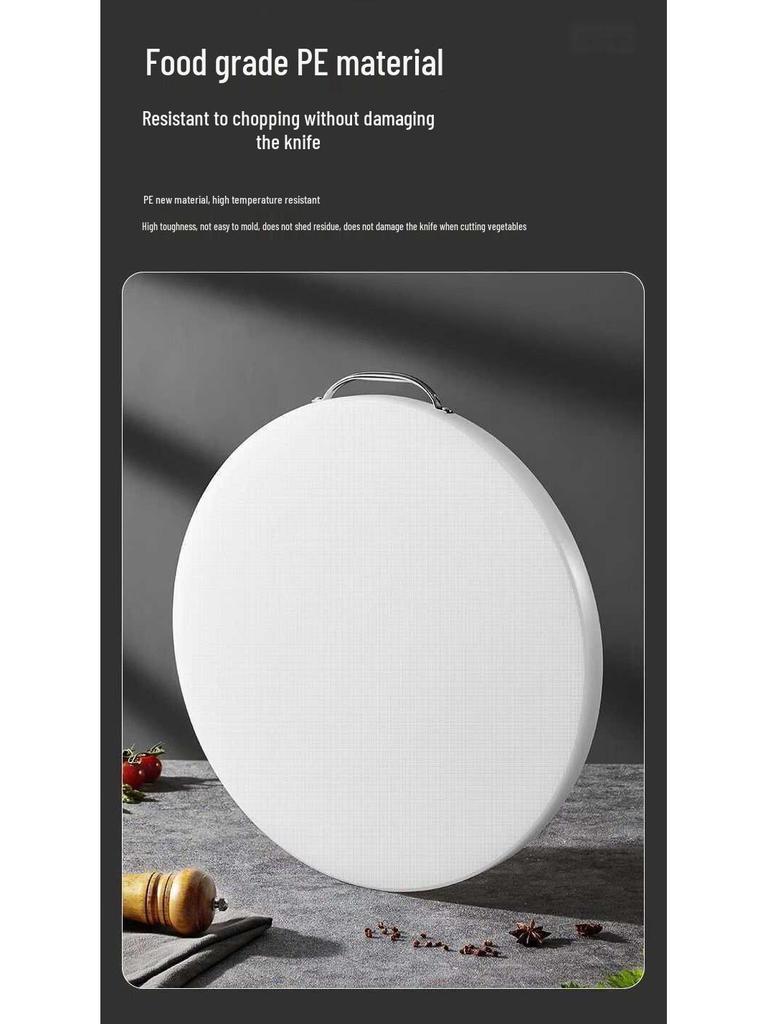 Runde rutschfeste verdickte PE-Schneidebrett - Schimmelresistent, beidseitig für den Heim- und Restaurantgebrauch