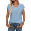 Summer Women's V-neck Top Knitted Coarse Needle Casual T-Shirts