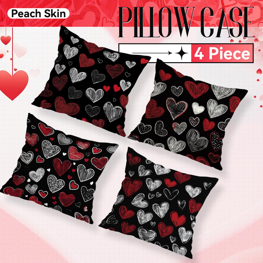 Valentine'S Day Graffiti Pillowcase Printed Polyester 40/45/50cm Throw Pillowcover Decorative Sofa Cushion Pillowslip Home Decor