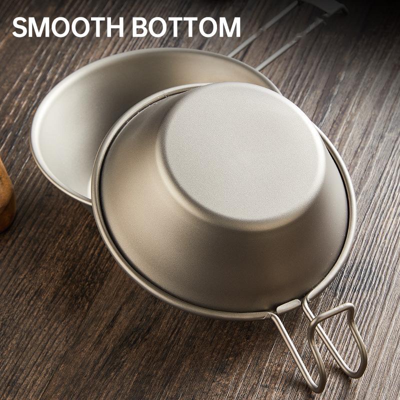 Pure Titanium Outdoor Portable Snow Bowl Folding Bowl Tableware Rice Bowl Camping Picnic Special Tableware