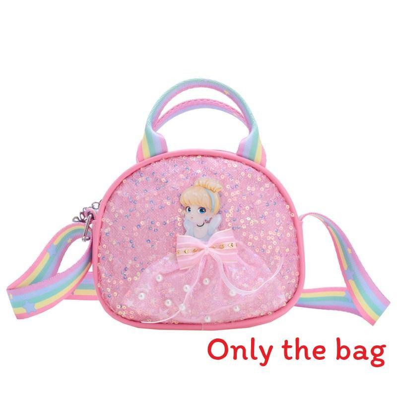 Bow Cartoon Cute Girl Pattern Childrens Shoulder Bag With Design Sequins