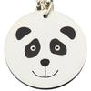 Used HERMES Bag charm Panda animal leather/Silver925 white black Accessories