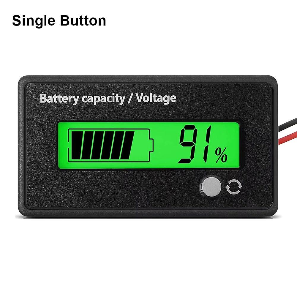 1Pcs DC 12V 24V 36V 48V 60V 72V Battery Gauge Front Setting and On/Off Button Voltage Meter