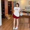 Large size women's Korean loose short-sleeved t-shirt women's summer new round neck letter printed top 252497
