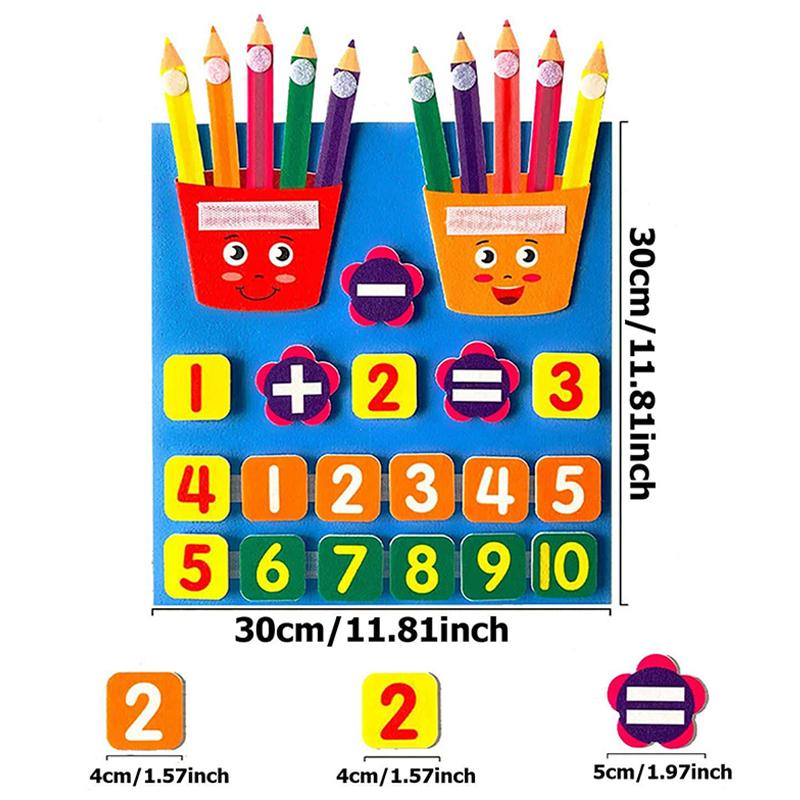 Puzzle Felt Early Education Toys Palm/Pencil Digital Learning Board Addition Subtraction Training Children Enlightenment TMZ