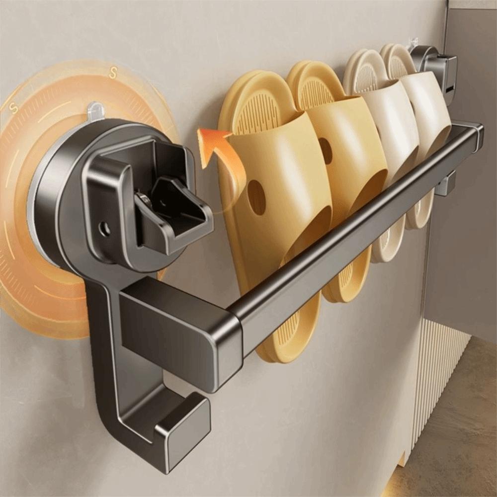 with Hook Suction Cup Towel Pole Punching Free Towel Storage Hanger Bathroom Towel Rack  Hotel