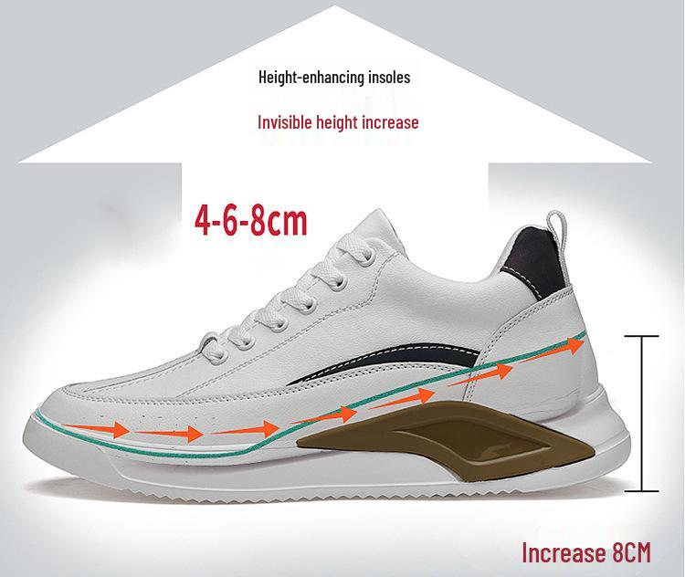 Autumn Men's Invisible Height Increasing Shoes - Sports & Casual Styles: 6cm, 8cm, 10cm
