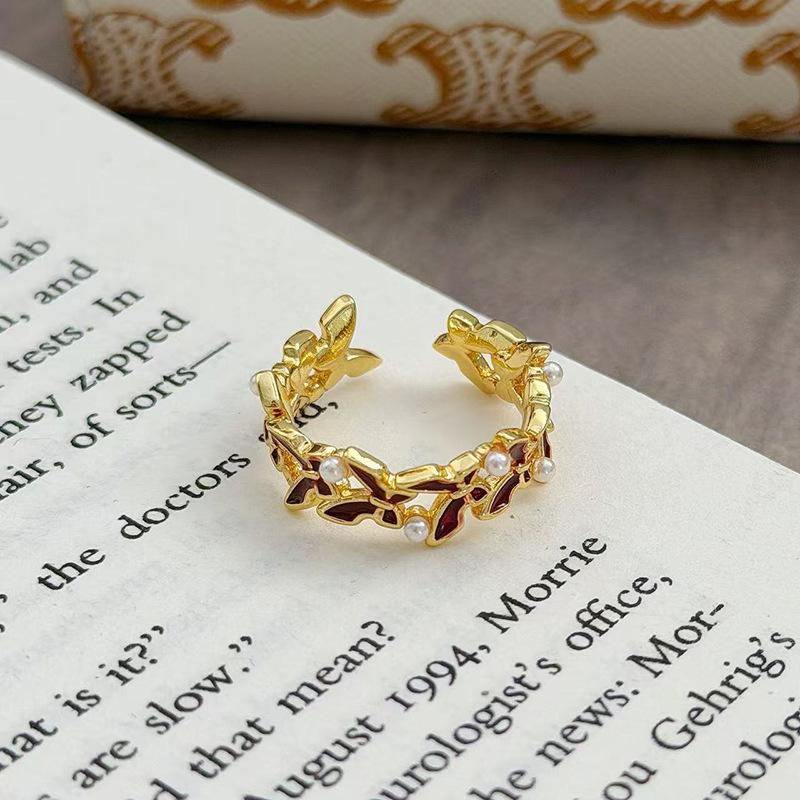 Δαχτυλίδι Στυλό Ζιρ***** με Κόκκινη Σταγόνα Λαδιού Άγκυρας Πρωτοχρονιάς Τυχερό Ρετρό Ελαφριά Πολυτέλεια Νότα Νίκης Δαχτυλίδι Δείκτη Γυναικείο