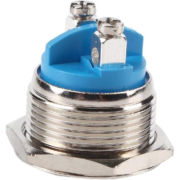 Majatou Push Button Switch, 19mm Waterproof Car Metal Shell Momentary Raised Top Push Button Switch, Car Metal Push Button Horn Momentary Switch 12V