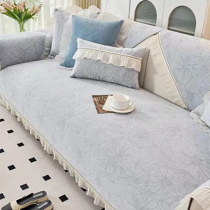 

Подушки для дивана из французского винтажного шенилла Four Seasons, удобные мягкие универсальные чехлы для дивана, противоскользящие однотонные подушки для сидения 70x70cm 1pcs