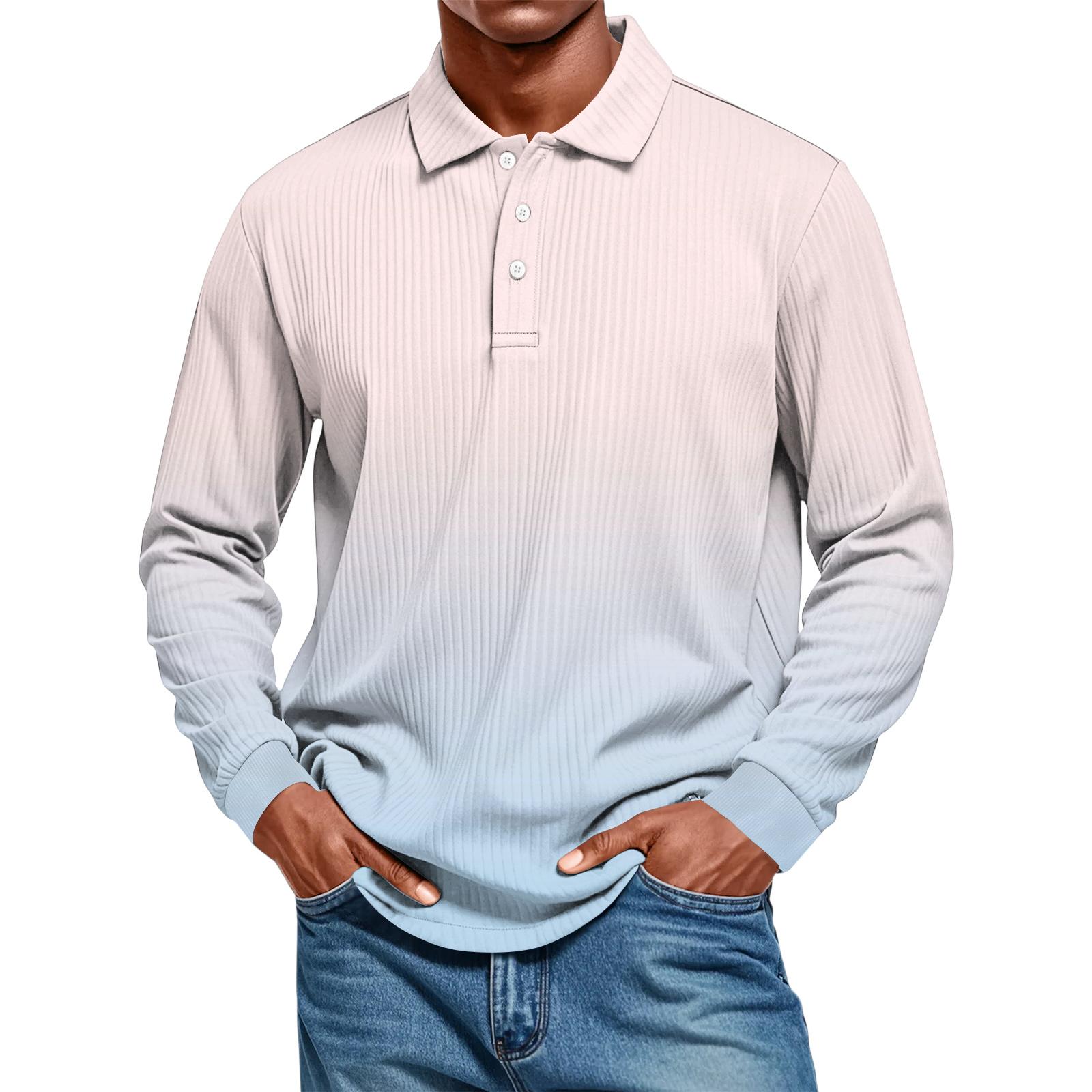 

Men s Casual Style Solid Color Loose Shirt Long-sleeved Top L