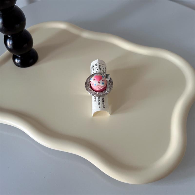 Cute 3D Food Dessert Shaped Resin Rings Adjustable Size Cartoon Design For Girls Daily Wear Party Cosplay Gifts