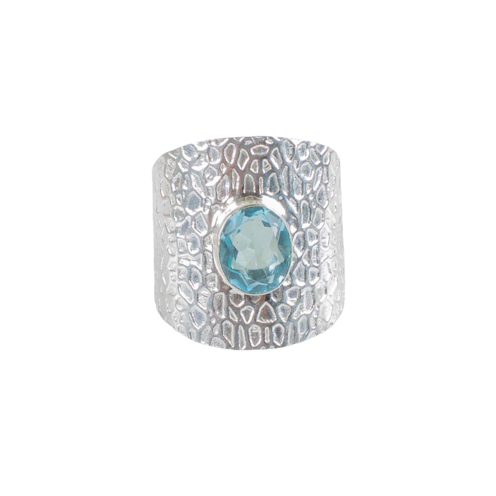 Sky Blue Topaz Gemstone 925 Sterling Silver Handmade Jewelry Ring Gift For Her RR-17-6