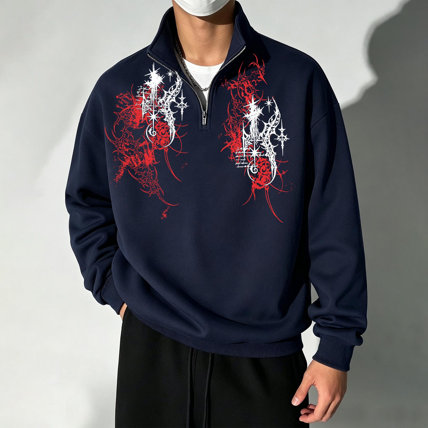 

Men s Golf Quarter-Zip Sweatshirt, High-Neck Sweatshirt, Lightweight Sun-Protective Men s Long-Sleeve Golf Shirt XXL темно-синього кольору