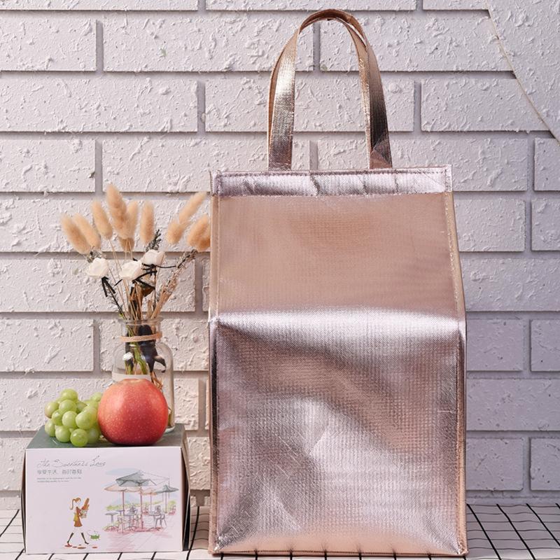 Multi Purpose Aluminum Foil Insulated Ice Bag Thermal Food Storage Tote Waterproof for Beach Picnic Hiking Grocery Use