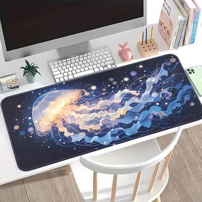 Deep Sea Jellyfish Overlock Mouse Pad Office Pad Keyboard Mouse Pad Game Console Pad Desk Accessories Computer Laptop Pad