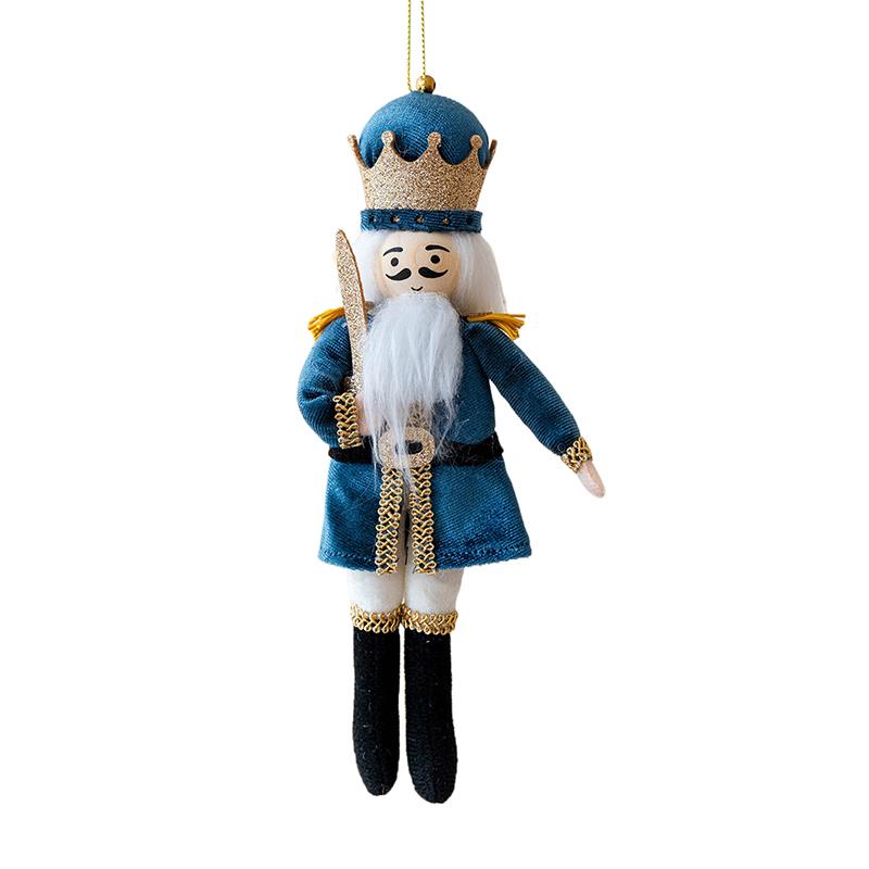Nutcracker Hanging Ornament: Christmas Soldier Figure Stuffed King Fabric Nutcrackers Dolls Xmas Holiday Tree Decor For Holiday