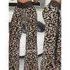 Womens High-Waisted Wide-Leg Pants With Cutout Waistband Casual Office Trousers Stretchy Loose Fit