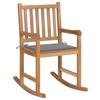 VidaXL Rocking Chair with Cushion Grey Solid Teak Wood