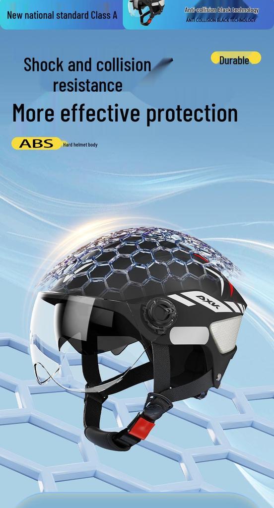 3C Certified Summer Electric Motorcycle Helmet: Sun Protection, Safety, Universal Fit for Men and Women