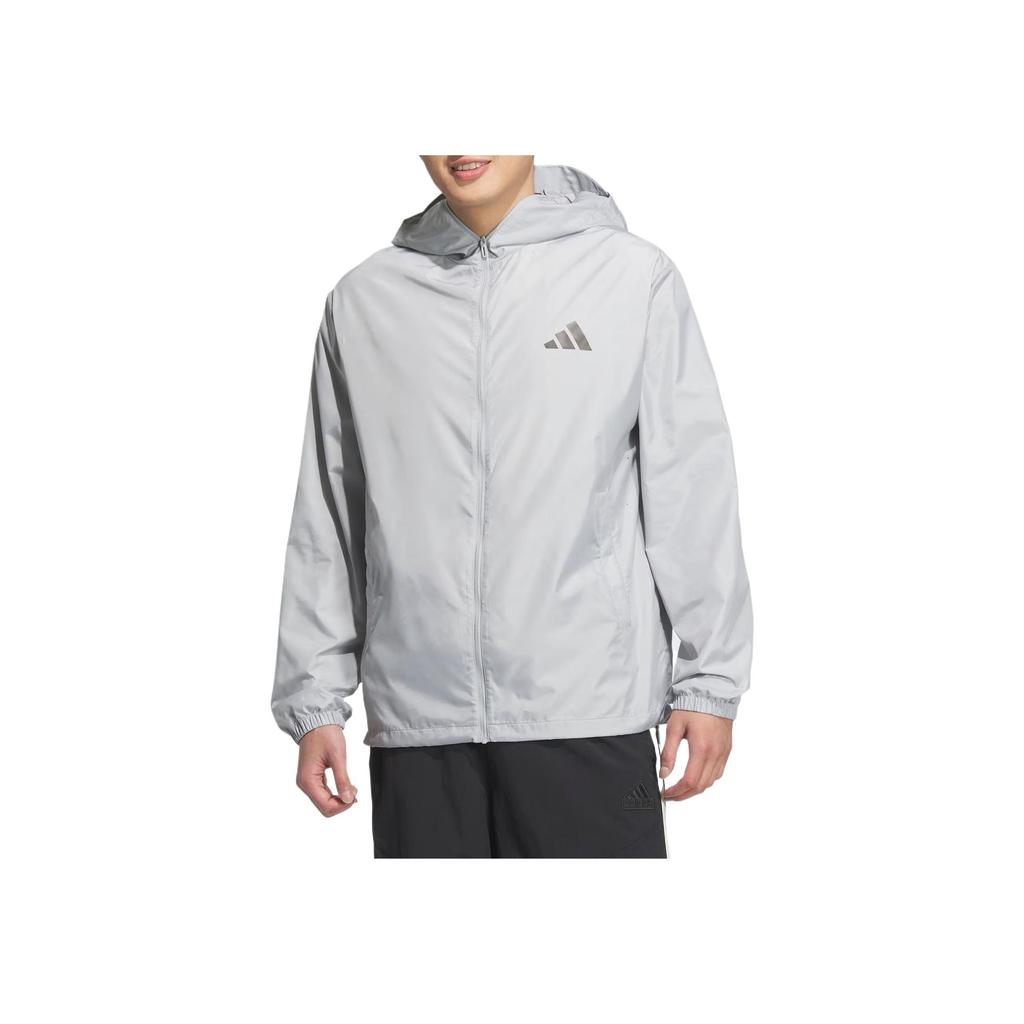 Adidas Comfortable Stylish Versatile Solid Color Jacket Unisex Jacket Gray Stone-Green KA9290
