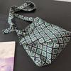 Niche Design 2024 New Retro Green Diamond-checked Corkwick Flannel Bag Women's Cross-body Shoulder Large Capacity