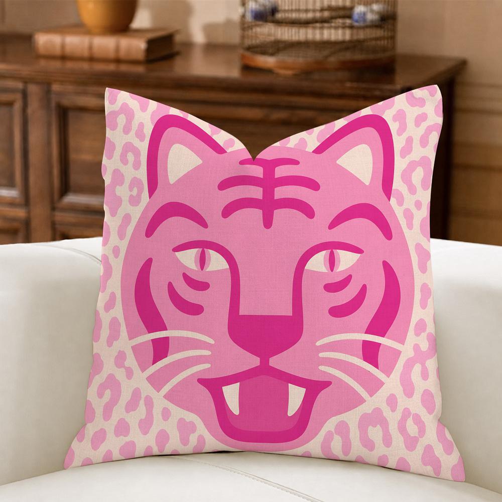 Polyester Retro 70s Animal Cushion Cover Natural Breathable Durable Printed Decor Pillow Case Sofa Bedroom Decor PillowCover