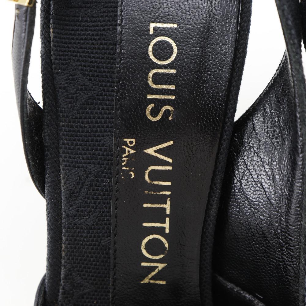 Louis Vuitton Lodičky s páskem Monogram černé plátno/kůže Dámské Použité