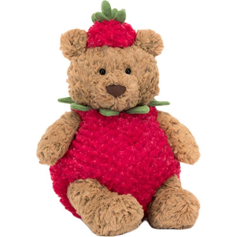 Jellycat Costume Series Barcelo Bear Strawberry Doll Plush Doll 26cm Height 36cm Length