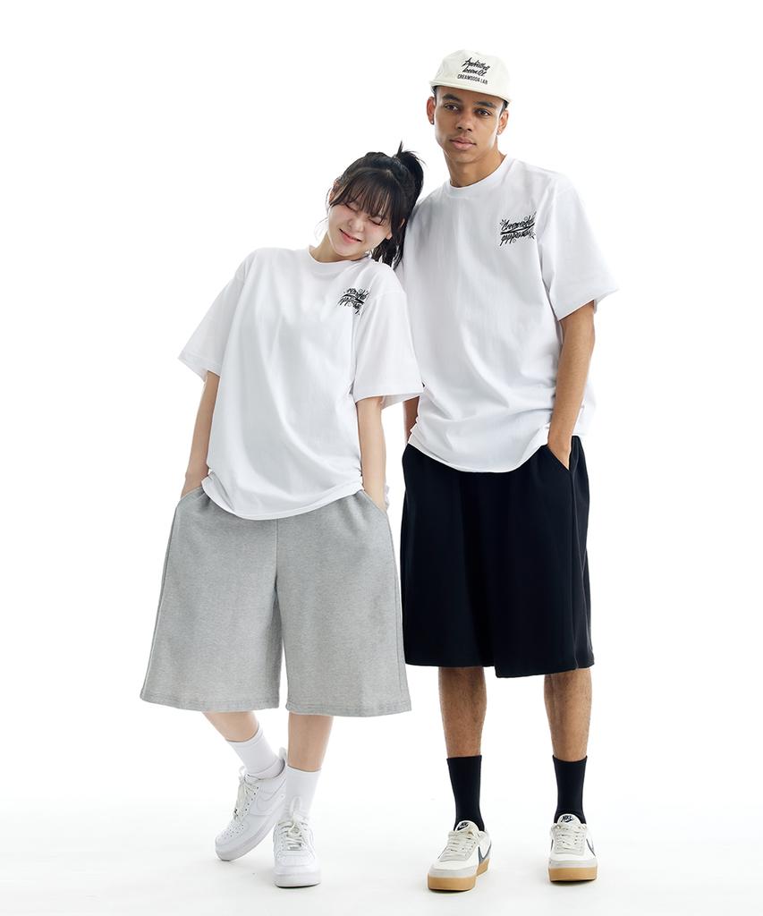 CREAM SODA LAB Minimal Wide Training Essential Side Cut Bermuda Shorts
