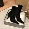 Fashion Comemore Pointed Toe Fleeces Women Sock Boots Fashion Side Zippers Shoes Autumn Winter High Heel Women's Morder Short Booties