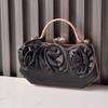Wine Red Bag Flower Silk Elegant Handbags for Ladies Shoulder Diamond Hasp Luxury Brands Clutches High Quality Bride Women's Bag