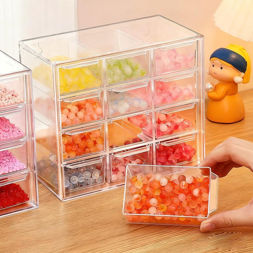 1pc drawer style 6-grid/9-grid/12 grid bracelet jewelry storage box desktop jewelry stationery lipstick dustproof storage box