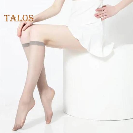 5 Pairs Women Stockings Ultra-thin See-through High Elasticity Anti-slip Solid Color Soft Breathable Quick Dry Lady Calf Length Long Socks