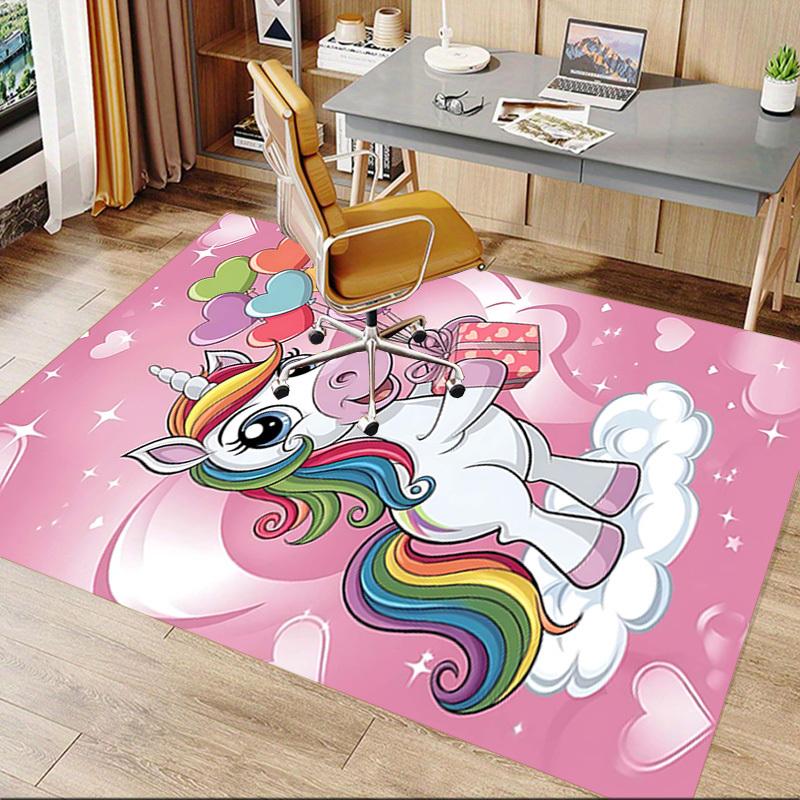 1PC Unicorn Heart Non-Slip Floor Carpet Compatible for Office&Living Room&Bedroom&Dining room - Flat - Weave Machine-S0360