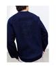 Saendeusaundeu (Unisex) Sheer V-Neck Sweater Navy