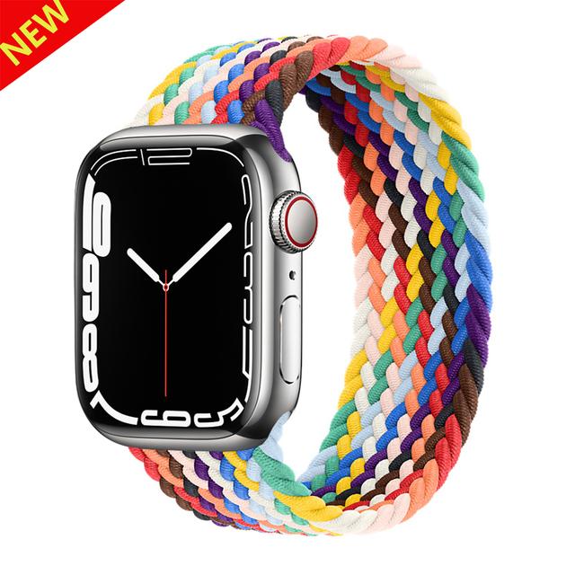 Strap For Apple Watch Band 44mm 40mm 45mm 41mm 49mm 38mm 42mm Elastic Braided Solo Loop Bracelet Iwatch Series 7 Se 3 6 8 Ultra